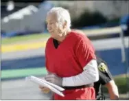  ?? THE ASSOCIATED PRESS ?? Former Penn State University assistant football coach Jerry Sandusky arrives at the Centre County Courthouse in Bellefonte, Pa., on Aug. 22. It’s been nearly five years since retired Penn State assistant coach Jerry Sandusky was arrested on child...