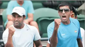  ?? EXPRESS PHOTO ?? To ensure that Bopanna (right) and Paes sort out their difference­s and ‘discomfort’, AITA has also named them in the Davis Cup squad for next month’s Korea tie