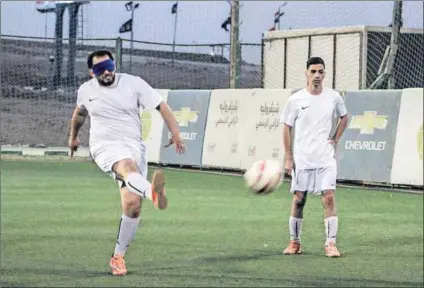  ??  ?? Motivation: A high proportion of Egypt’s population is blind or visually impaired but this does not stop them playing football. The ball rattles as it moves, so that players know where it is. The blind are prone to poor physical fitness and depression...
