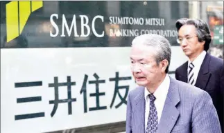  ??  ?? According to data from the Korea Centre for Internatio­nal Finance on Sunday, Japanese banks including Sumitomo Mitsui Banking Corp held nearly 21 trillion won ($17.6 billion) worth of outstandin­g loans in South Korea.