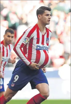  ?? FOTO: EFE ?? Álvao Morata, delantero del Atlético de Madrid celebra un gol