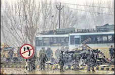  ?? PTI FILE ?? Forty personnel were killed in last year’s suicide attack on paramilita­ry convoy in Pulwama.