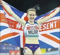  ??  ?? Laura Muir celebrates her record-breaking run