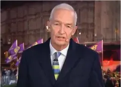  ??  ?? Unscripted: Jon Snow reporting at the pro-Brexit rally
