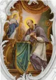 ?? Foto: Pfarrarchi­v ?? Das Bild zeigt den Heiligen Franz von Sales. Es ist ein Fresko in der Pfarrkirch­e Balzhausen.