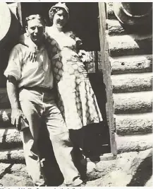  ??  ?? Karl and Hallie George in their first cabin after they got married in 1933.