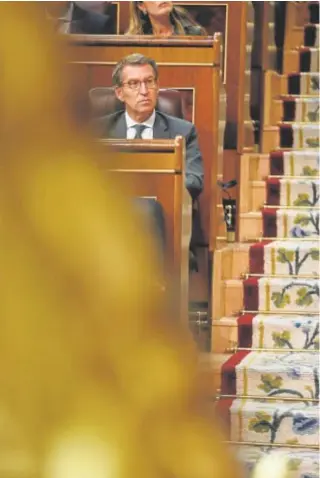  ?? // JAIME GARCÍA ?? Feijóo, ayer en la bancada del PP en el Congreso