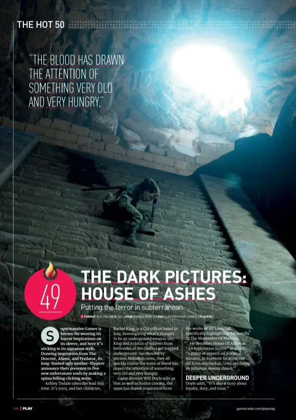 House of Ashes é inspirado em Aliens, Predator e The Descent