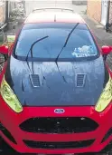  ??  ?? Ryan Pepper now keeps his front plate inside his Fiesta