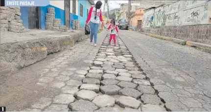  ?? JOSÉ LÓPEZ / EXPRESO ?? 1 1. Pausa. Los adoquines de la calle Marcelina Nolivos ya fueron retirados, pero la obra no avanzó.