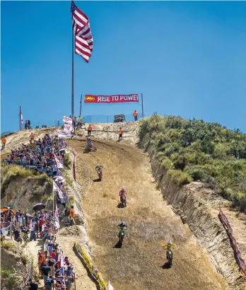  ?? (© ODV) ?? Le tracé vallonné et cabossé de Glen Helen a souri à Marvin Musquin, leader en 450...