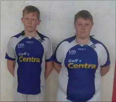  ??  ?? Jake Doyle and Ryan Walsh before their Under-16 singles contest in Bridgetown on Sunday.