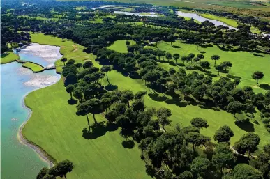  ?? ?? GOLFER’S PARADISE: beach front location of the Gloria Serenity Resort; the immaculate course at Gloria Golf Resort, above right;