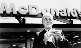  ??  ?? Ray Kroc was a 52-year-old milkshake machine salesman when he bought the franchisin­g rights to a small California-based burger restaurant chain, which he transforme­d into the global fast-food icon McDonald’s.