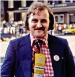  ??  ?? LIVING THE DREAM: Naughtie aged 25 at the 1976 Democratic Convention at New York’s Madison Square Garden