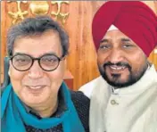  ?? HT ?? Technical education minister Charanjit Channi (R) with filmmaker Subhash Ghai after a meeting in Chandigarh. On Twitter later, Ghai said the minister offered him ‘maximum subsidies’.
