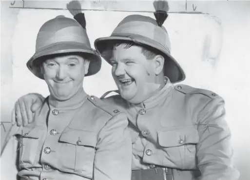  ??  ?? Stan Laurel and Oliver Hardy’s comedy shorts and films are often hard to find, due to distributi­on and ownership issues.