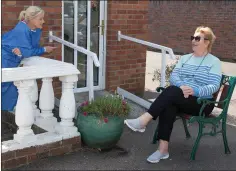  ??  ?? Christina Kennedy talking with Oonagh Tyrrell.