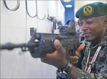  ?? Photo: Nampa/AFP ?? Affordable hardware… An African Army soldier at the weapon display session during Africa-India field training exercise (AFINDEX-2023), in Pune (India) yesterday.