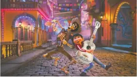  ?? DISNEY/PIXAR ?? Hector, voiced by Gael García Bernal, left, and Miguel, voiced by Anthony Gonzalez, can be seen in “Coco,” in theaters on Nov. 22.