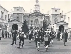  ??  ?? The 1981 parade which shows David Pickett, Colonel of the Lord Goring Regiment, on the right of the front three