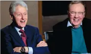  ?? BEBETO MATTHEWS/AP PHOTO ?? Former President Bill Clinton, left, and author James Patterson speak during a May 21 interview about their new novel, “The President is Missing.”