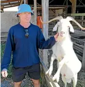  ?? KATY JONES/STUFF ?? Aaron West was relieved animal welfare officers tracked down his goat, Billy, who is ‘‘part of the family’’.