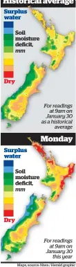  ??  ?? Soil moisture deficit, Soil moisture deficit,