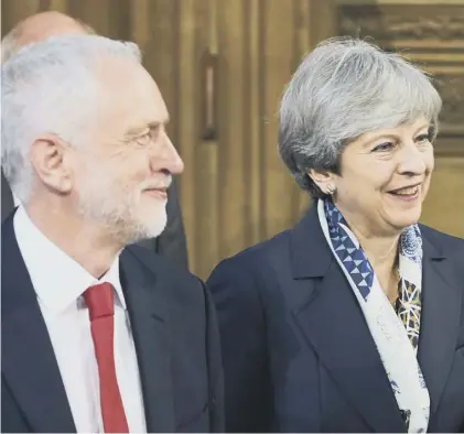  ??  ?? 0 Jeremy Corbyn and Theresa May: with leaders like these, should we simply stop voting?