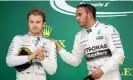  ?? M Bruty/Getty Images ?? Lewis Hamilton and Nico Rosberg endured a difficult relationsh­ip which Wolff had to try to managed. Photograph: Simon