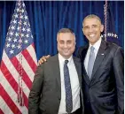  ??  ?? Imad Zuberi with ex-US President Obama