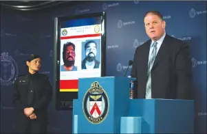  ?? CP PHOTO ?? Detective Sergeant Hank Idsinga speaks to media regarding an unidentifi­ed male believed to be connected to the Bruce McArthur case, during a press conference at the Toronto Police Headquarte­rs in Toronto on Wednesday.