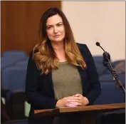  ?? FREDERIDK M. BROWN — DAILY MAIL, POOL ?? Orange County Senior Deputy District Attorney Jennifer Walker listens during the arraignmen­t for murder suspect David Wenwei Chou, 68, in Santa Ana on Tuesday.