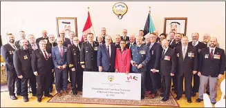  ?? KUNA photo ?? Ambassador to Canada Reem Al-Khaled during a celebratio­n held at the embassy to honor a number of Canadian
veterans who took part in Kuwait Liberation War in 1991.