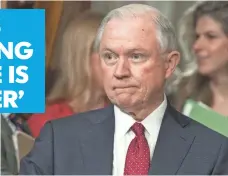  ?? SAUL LOEB, AFP/GETTY IMAGES ?? Attorney General Jeff Sessions, shown here at a Senate committee hearing last month, spoke to a gathering of the nation’s attorneys general on Tueday in Washington.