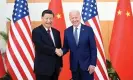  ?? Photograph: XINHUA/LI XUEREN/ ?? Chinese president Xi Jinping and US president Joe Biden meet before the G20 summit.