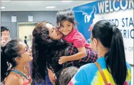  ?? REUTERS ?? Travellers from a Muslimmajo­rity nation arrive at the Washington Dulles Internatio­nal Airport in Dulles, Virginia, after a Hawaii court, in a ruling, weakened Donald Trump’s travel ban.