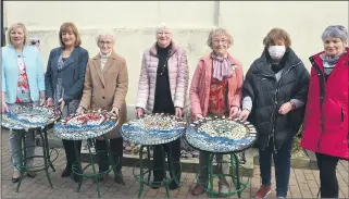 ?? John Ahern) (Pic: ?? Fermoy Resource Centre volunteers who were involved in creating a set of four mosaic table tops, in associatio­n with visual artist, Katie Nolan, l-r: Anne Feerick, Geraldine Buckley, Margaret Mulkeen, Marie Byrne, Sheila Parker, Edel Woolrich and Kathleen O’Keeffe.