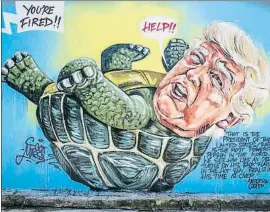  ?? JENNY EVANS / GETTY ?? Caricatura de Donald Trump en un muro de Sydney, Australia