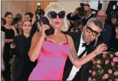  ?? ANGELA WEISS — AFP VIA GETTY IMAGES ?? Singer-actress Lady Gaga arrives for the 2019Met Gala at the Metropolit­an Museum of Art in New York City.