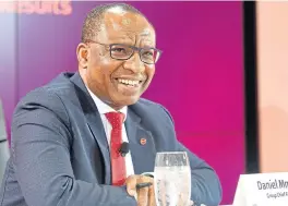  ?? /Freddy Mavunda (See Page 13) ?? In charge: Daniel Mminele led his first results presentati­on as CEO of Absa on Wednesday. He became the bank’s first black CEO in January after 20 years with the Reserve Bank, where he served as deputy governor for a decade.