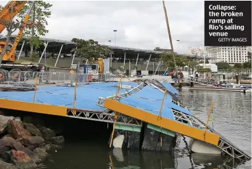  ?? GETTY IMAGES ?? Collapse: the broken ramp at Rio’s sailing venue