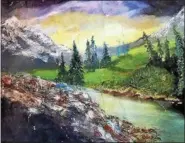  ?? PHOTO COURTESY OF ASSOCIATES IN HEARING ?? “Beloved Landscape,” by a 14-year-old Syrian in a refugee camp in Jordan, is one of the works of art in the Syrian Refugee Art Show organized by Associates in Hearing in Lansdale.