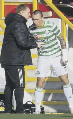  ??  ?? 0 Neil Lennon is likely to recall Scott Brown in Lille tonight