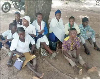  ??  ?? Students of Government Day Secondary School Gwagwada in Chikun Local Government Area of Kaduna State, after their rescued from kidnappers by troops of Operation Thunder Strike on Thursday. The bandits had waylaid the students while on their way to school Maryam Ahmadu-Suka