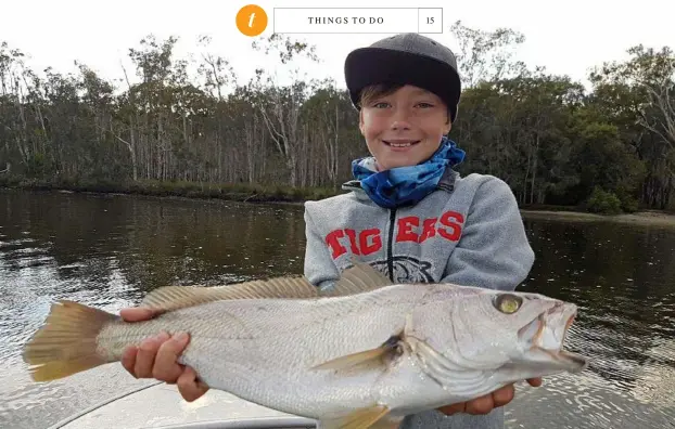  ??  ?? Max Pfeifer with a nice jew from the Noosa River.