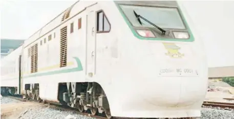  ?? ?? A passenger train on the Lagos to Ibadan route