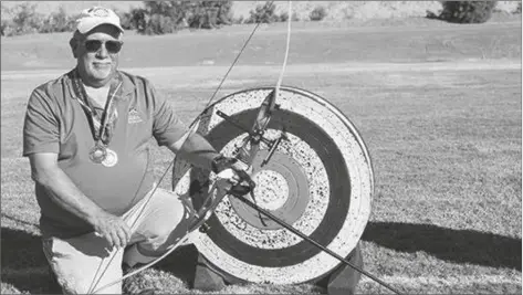  ?? PHOTO BY THE CITY OF YUMA ?? CITY OF YUMA EMPLOYEE KEN CONWAY took silver and bronze medals after competing in a recent multi-sport senior competitio­n that drew participan­ts from all over the world.