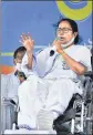  ?? PTI ?? West Bengal CM Mamata Banerjee during a a rally at Ranaghat on Monday.