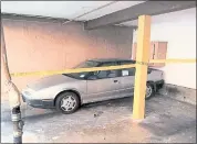  ??  ?? A car belonging to Stephen Blake Crawford is seen in a photograph at an apartment complex in San Jose during a news conference in San Jose on Friday.